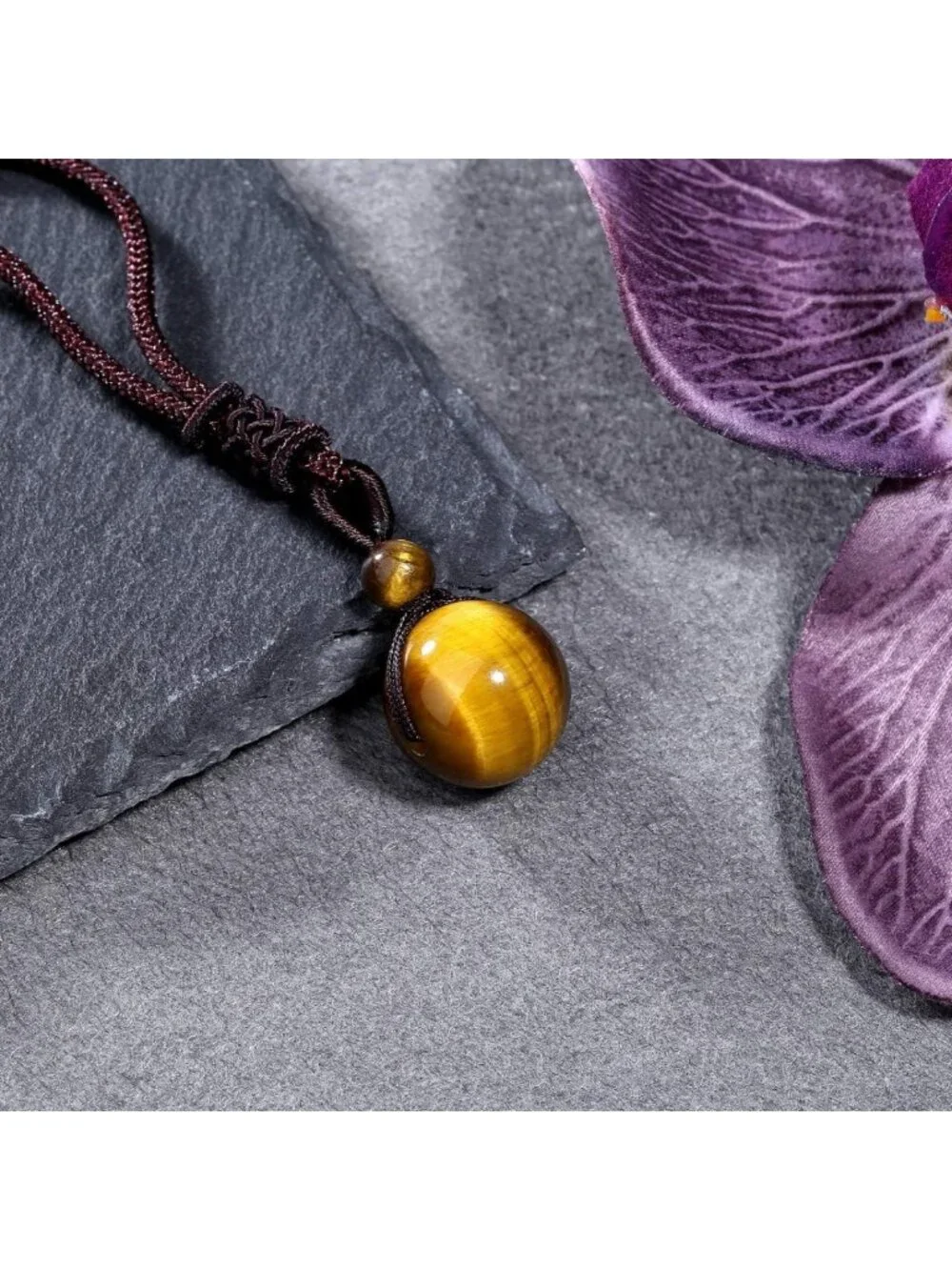 3 Pcs Healing Crystal Necklaces Set - Amethyst, Obsidian & Tiger Eye Gemstone